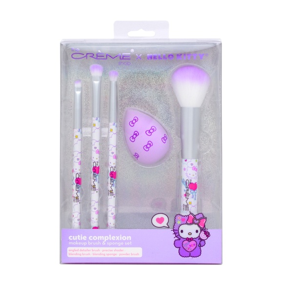 THE CREME SHOP x Hello Kitty Cutie Complexion Makeup Brush & Sponge Set (NIB) - Picture 1 of 2